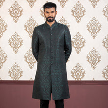 Load image into Gallery viewer, MENS SHERWANI-DEEP GREEN
