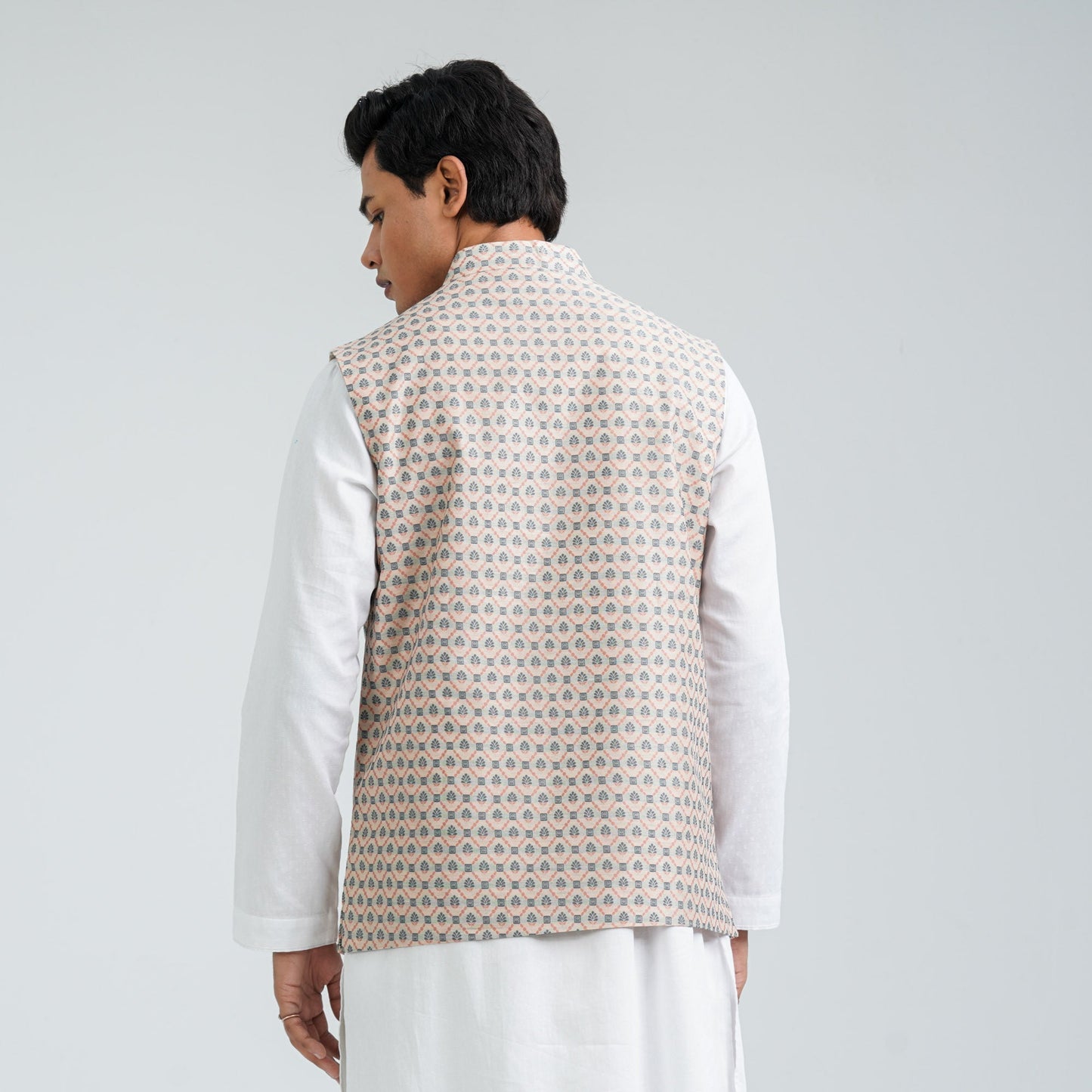 Men’s Pastel Pink Jacquard Vest