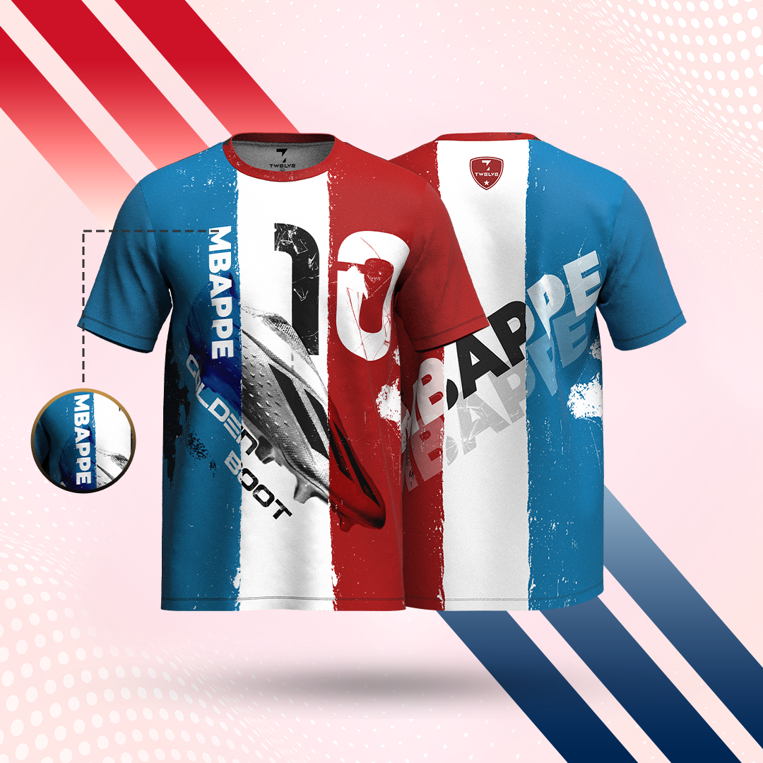 Men'S T-Shirt (Mbappe) - Black & Red