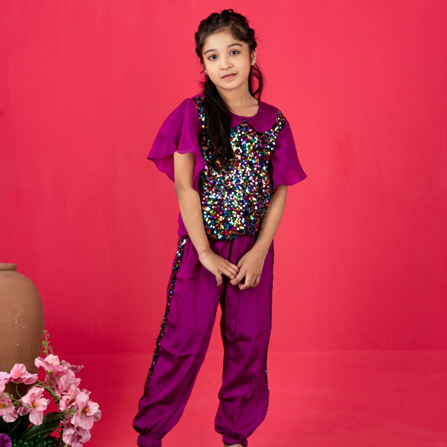 Girls 2Pcs- Magenta