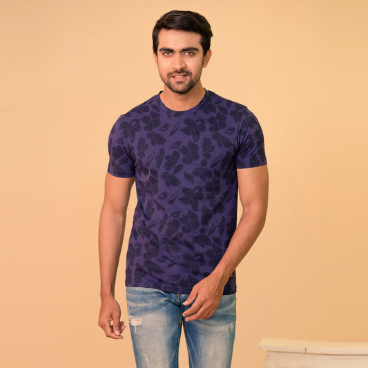 Men's Navy Floral T-Shirt