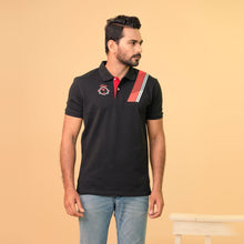 Load image into Gallery viewer, Men&#39;s Black Print Polo
