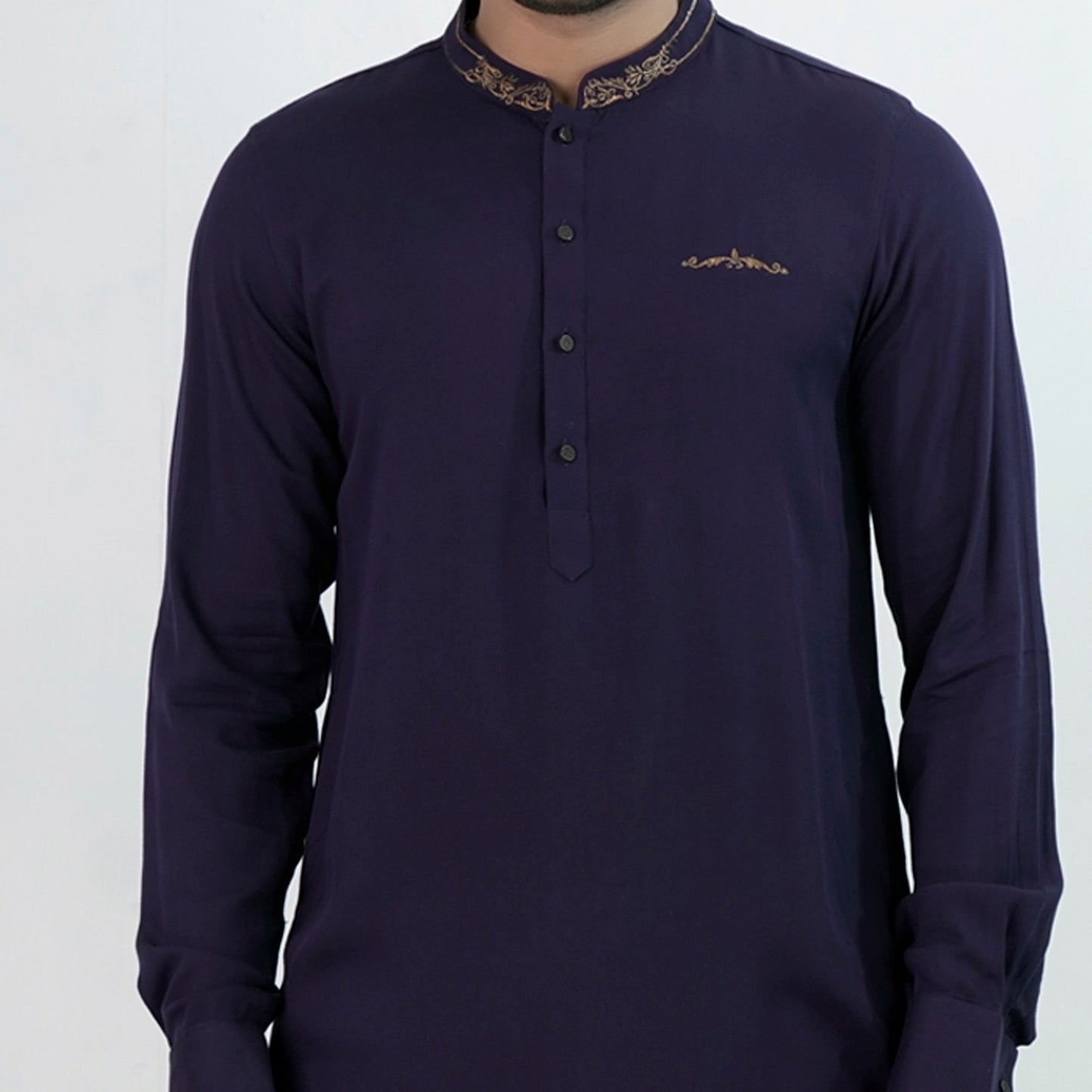 Mens Embroidery Panjabi- Navy