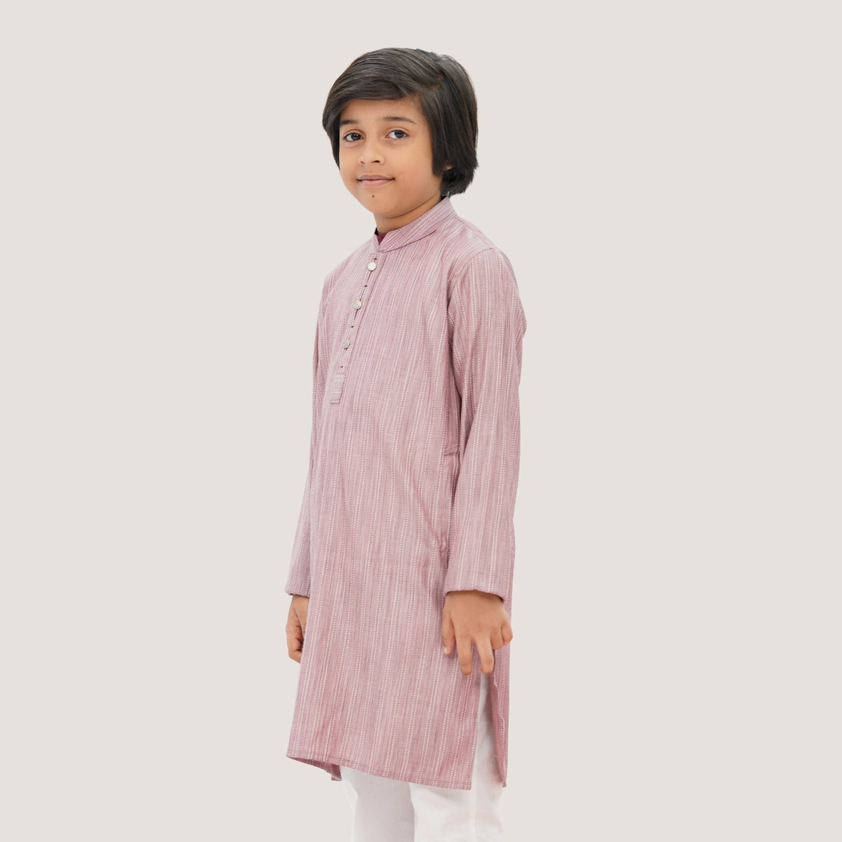 Boys' Pink Stripe Panjabi