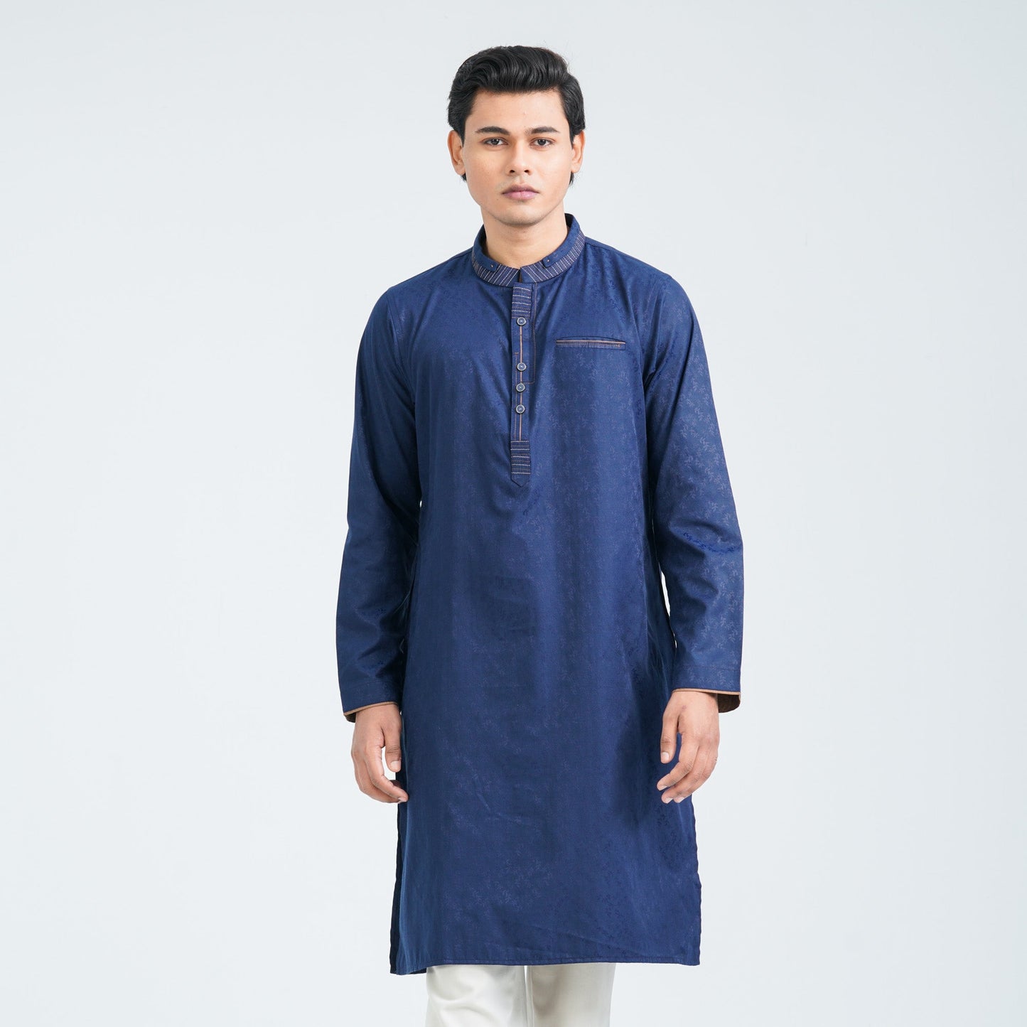 Men's Navy Blended Panjabi