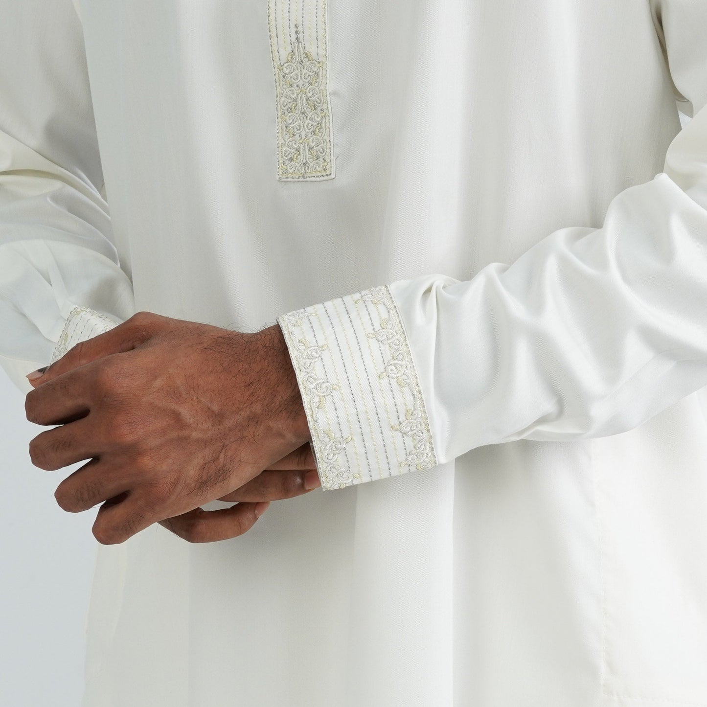 Men’s White Karchupi Panjabi