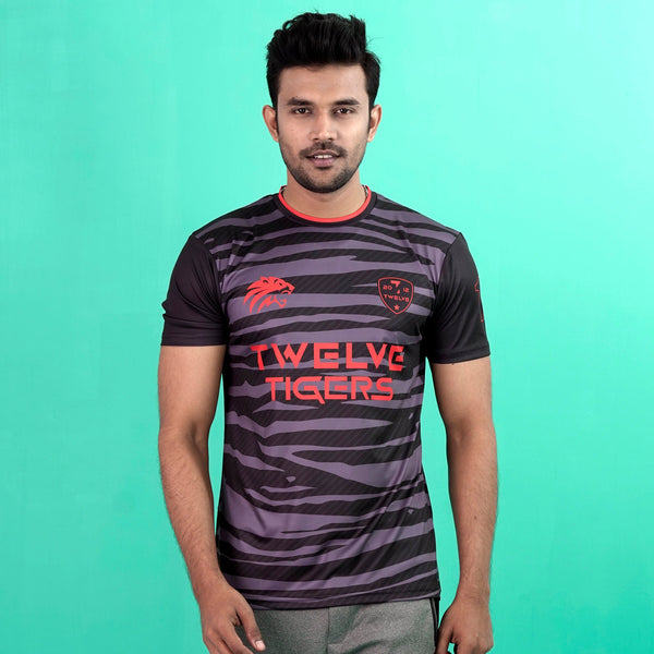 Men's Black Active Print T-Shirt