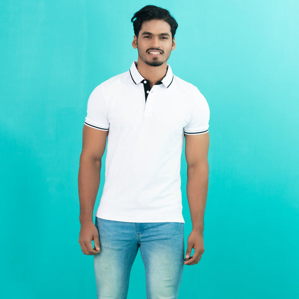 Men's White Polo