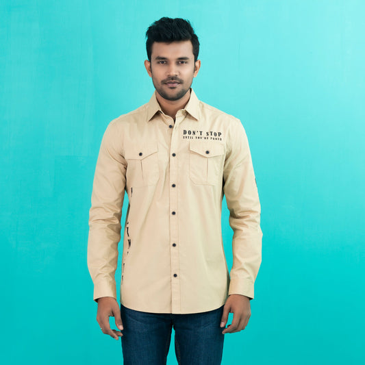 Mens Casual Shirt- Khaki