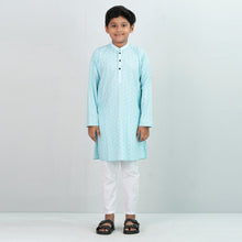 Load image into Gallery viewer, Boy&#39;s Turquoise Printed Panjabi
