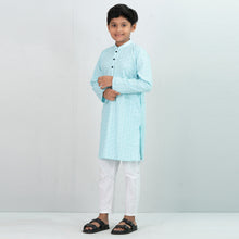 Load image into Gallery viewer, Boy&#39;s Turquoise Printed Panjabi
