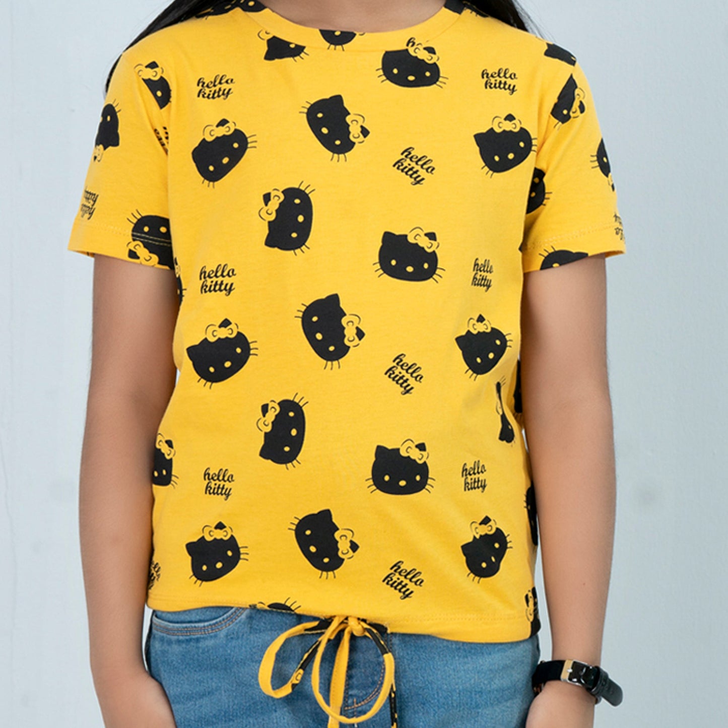 Girls' Yellow Corded Print Tee