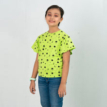 Load image into Gallery viewer, Girls&#39; Lime Print Flare T-Shirt
