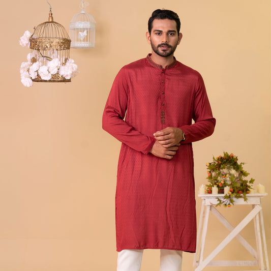 Mens Karchupi Panjabi- Maroon 1