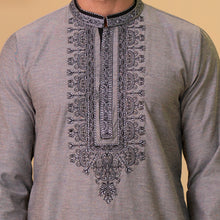 Load image into Gallery viewer, Men&#39;s Grey Embroidery Panjabi
