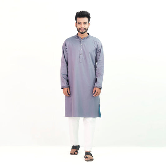 Mens Embroidery Panjabi- Ashly Blue