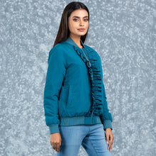 Load image into Gallery viewer, WOMENS BOMBER JACKET- BLUE
