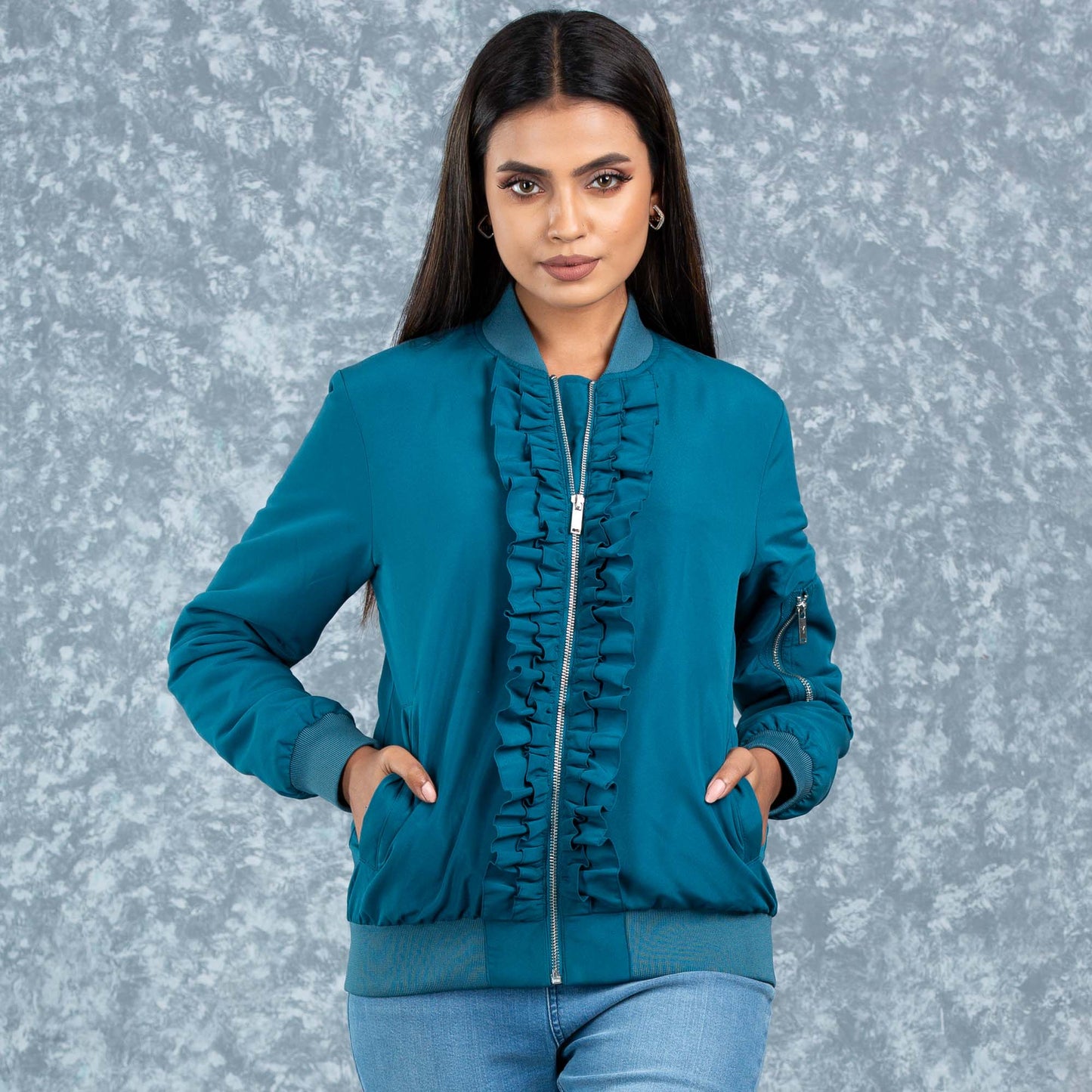 Womens Bomber Jacket- Blue