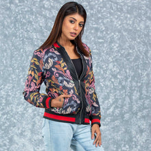 Load image into Gallery viewer, WOMENS BOMBER JACKET- MULTI COLOR AOP
