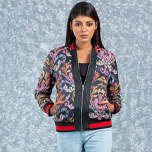 Load image into Gallery viewer, WOMENS BOMBER JACKET- MULTI COLOR AOP
