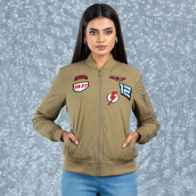 Load image into Gallery viewer, WOMENS BOMBER JACKET- OLIVE
