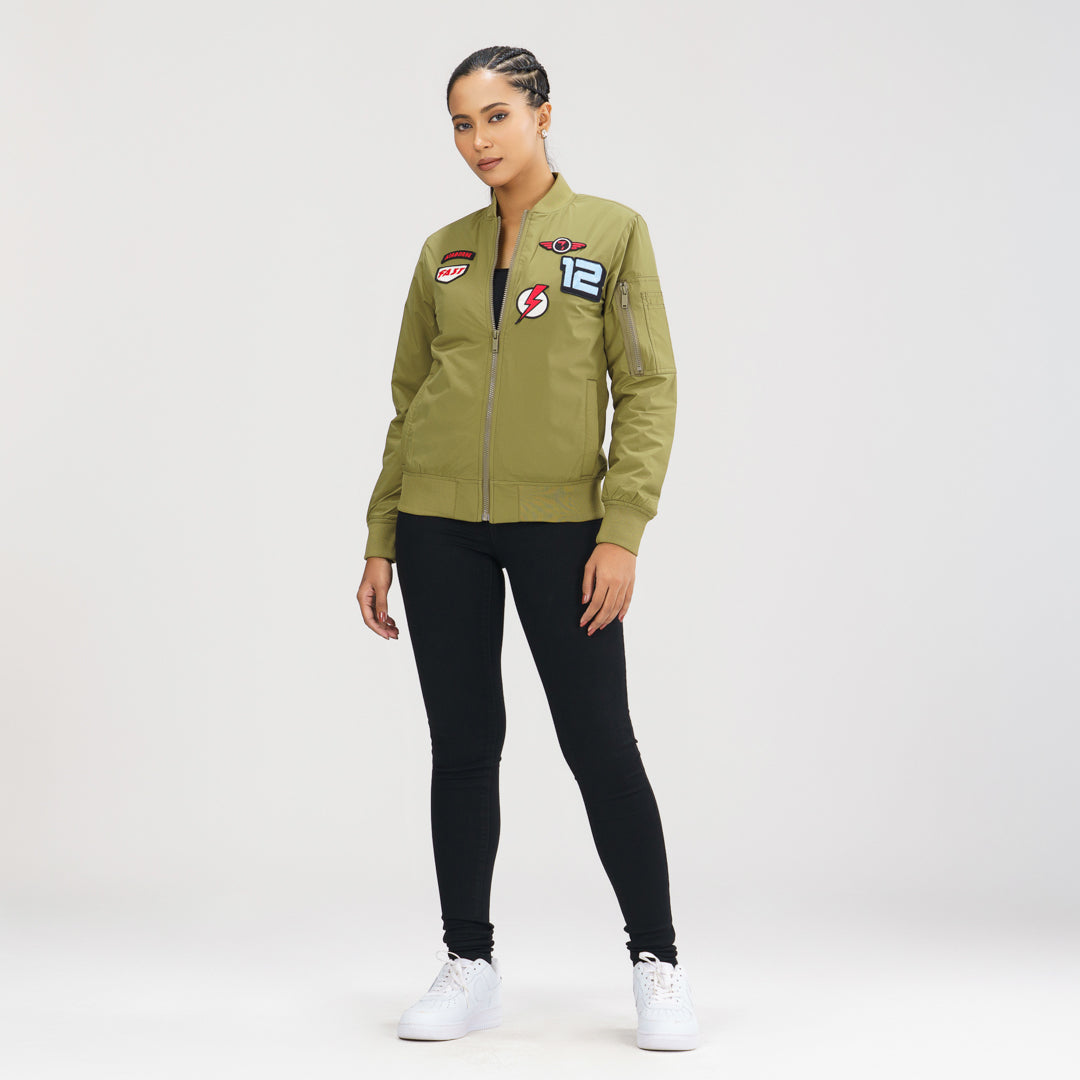 Womens Bomber Jacket- Olive