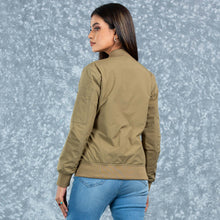 Load image into Gallery viewer, WOMENS BOMBER JACKET- OLIVE
