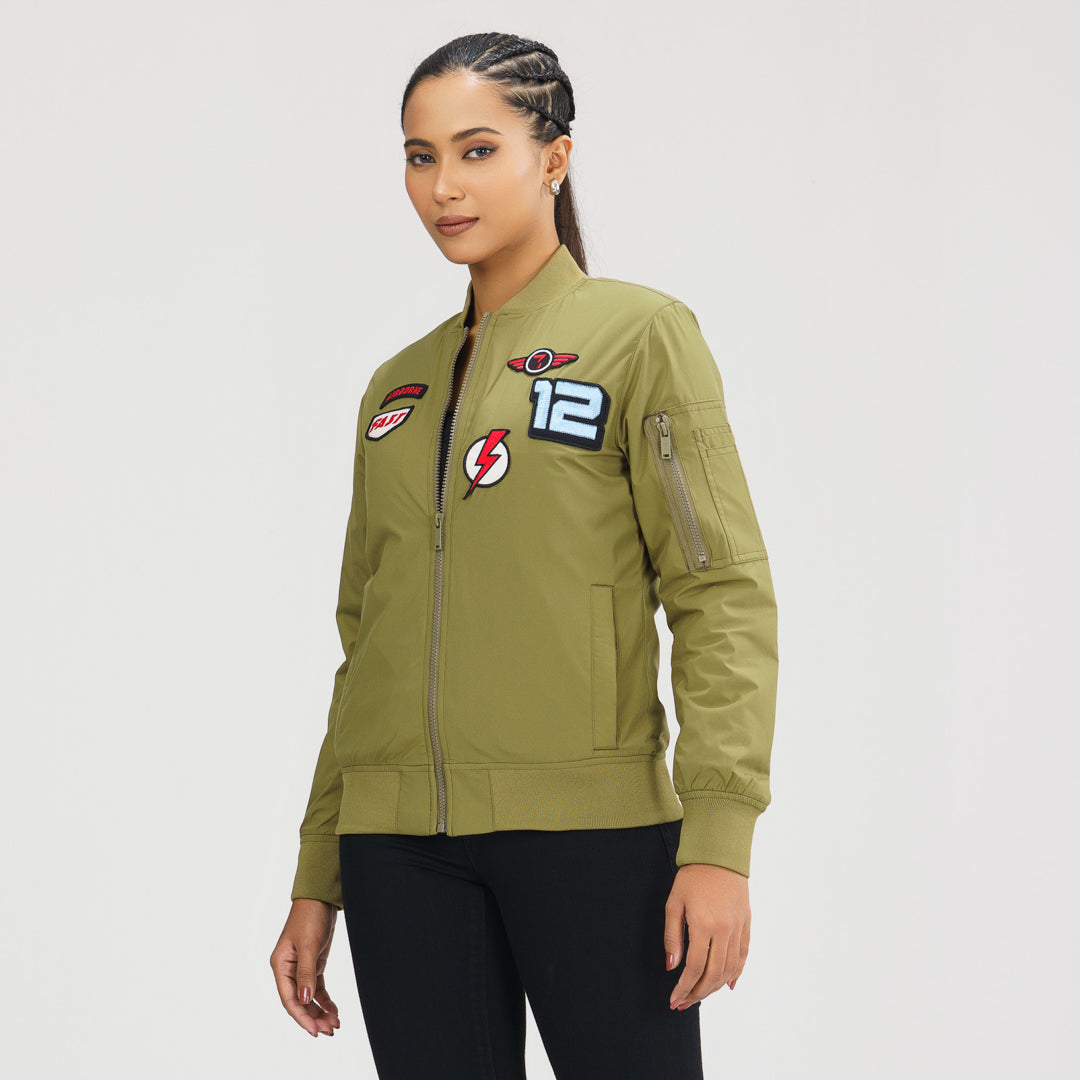 Womens Bomber Jacket- Olive