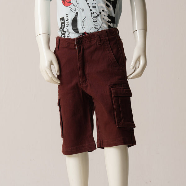 SHORT CARGO PANT-MAROON 1