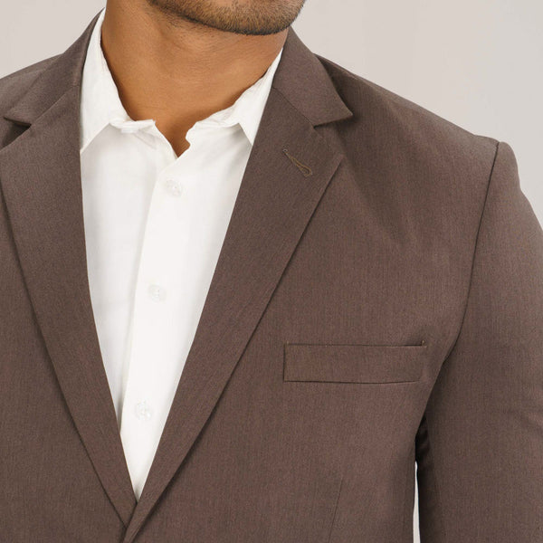 Mens Brown Slim Fit Blazer