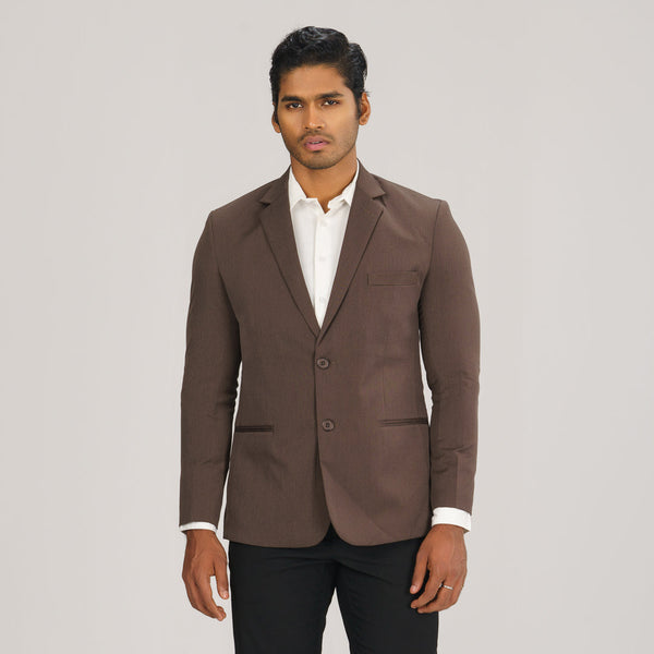 Mens Brown Slim Fit Blazer