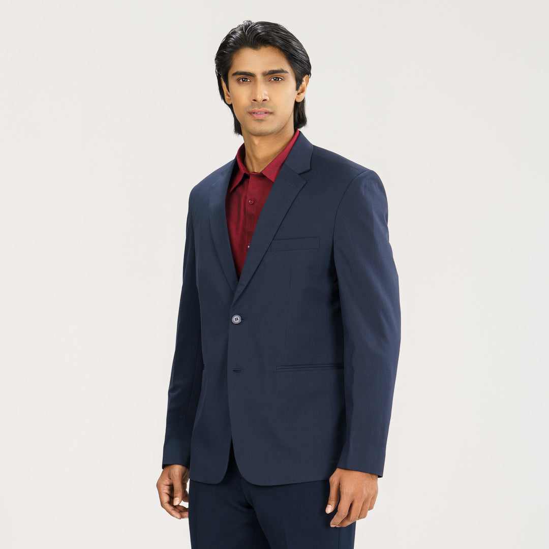 Mens Navy Slim Fit Blazer