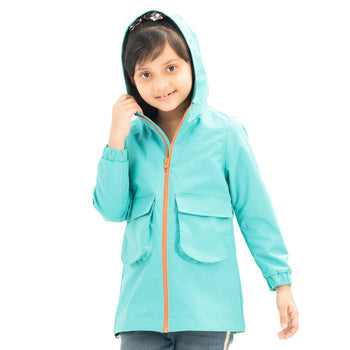 GIRLS WINDBREAKER-PEACOCK GREEN