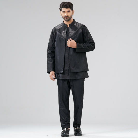 Mens Black Three  Piece Set