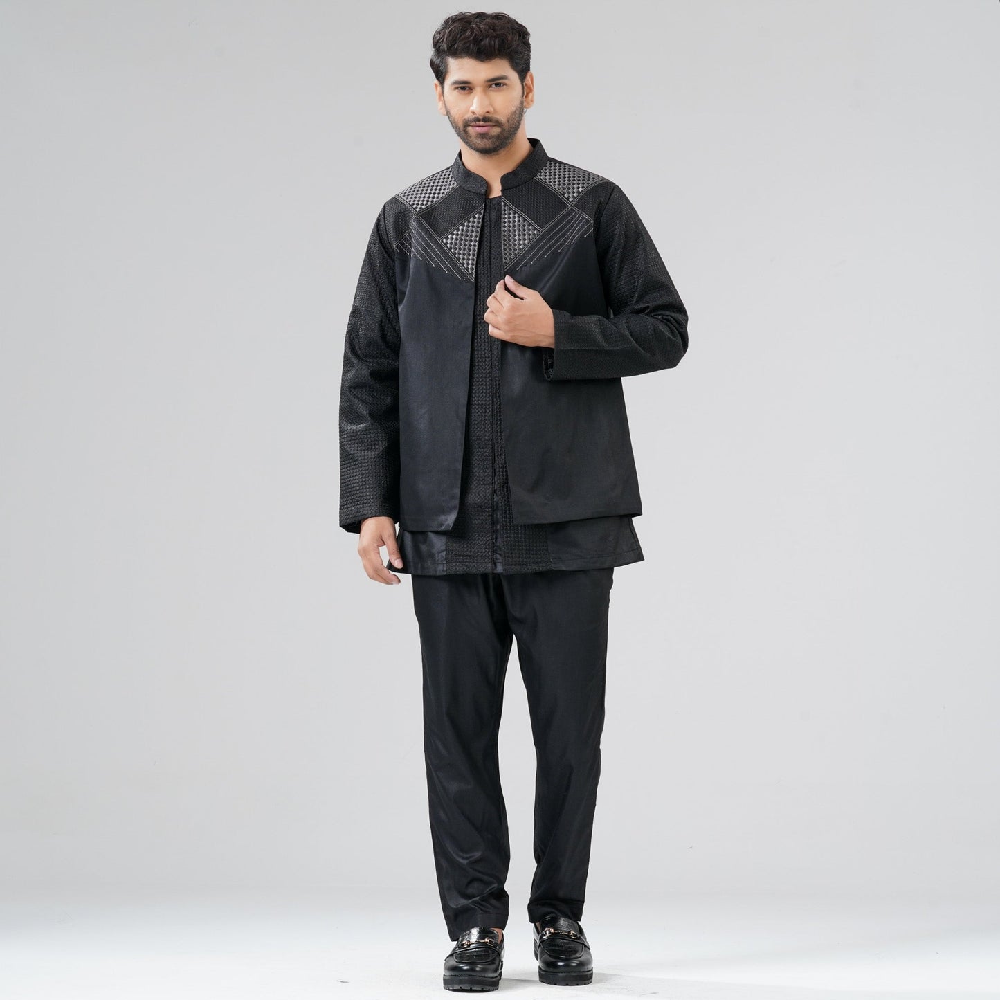 Mens Black Three  Piece Set