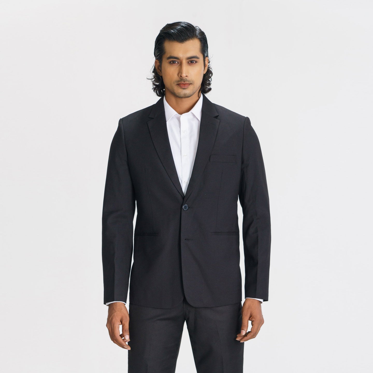 Men's Black Strip Casual Blazer