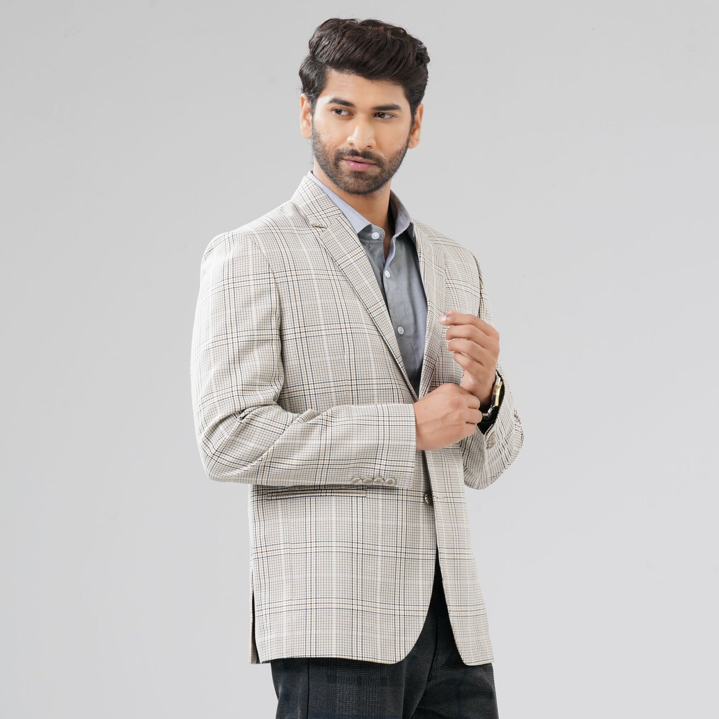 Men Brown Stripe Blazer