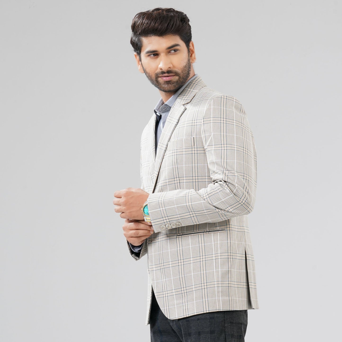 Men Brown Stripe Blazer