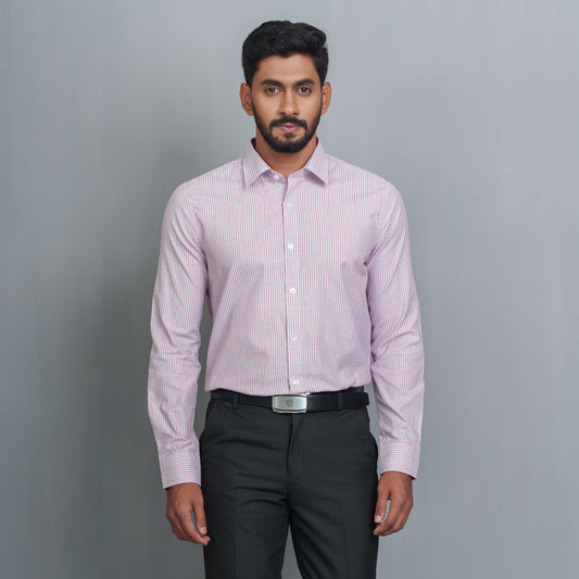 Mens Pink Check Shirt