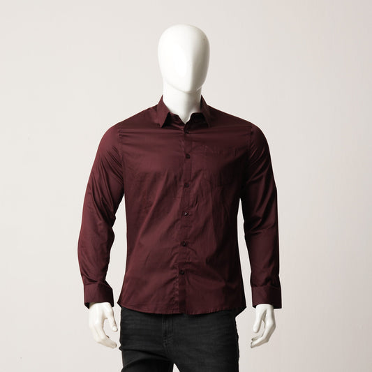 Mens Formal Shirt-Maroon