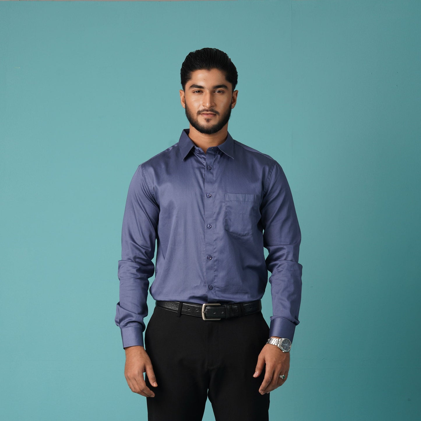 Mens Formal Shirt-Ash