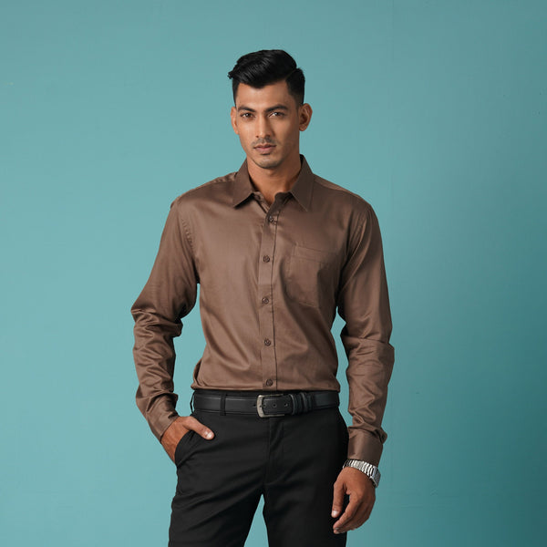 Men's Brown Formal Shirt