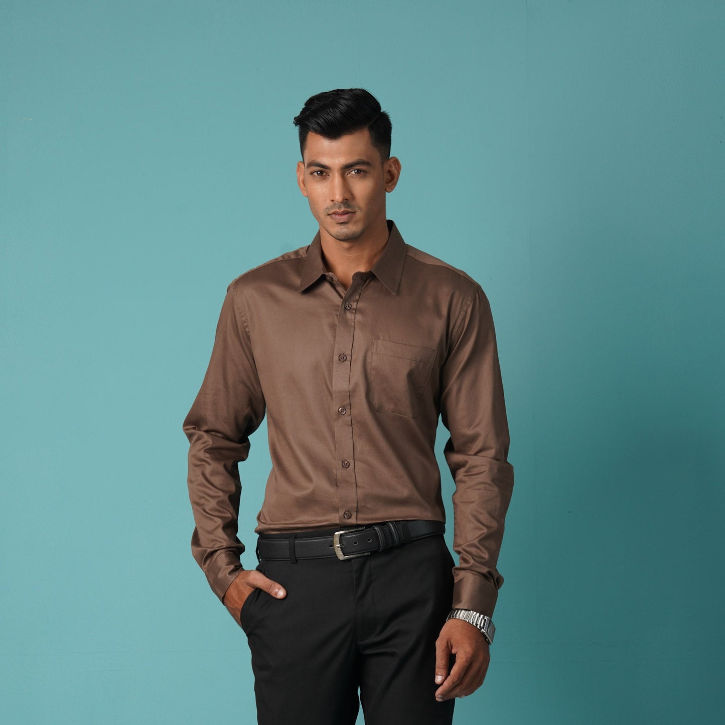 Men's Brown Formal Shirt