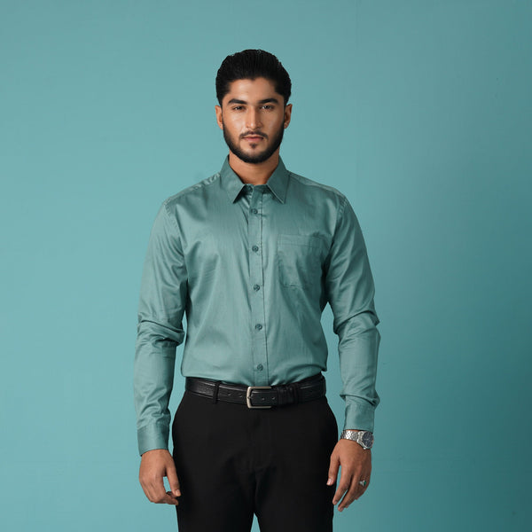 Men's Light Green Formal Shirt