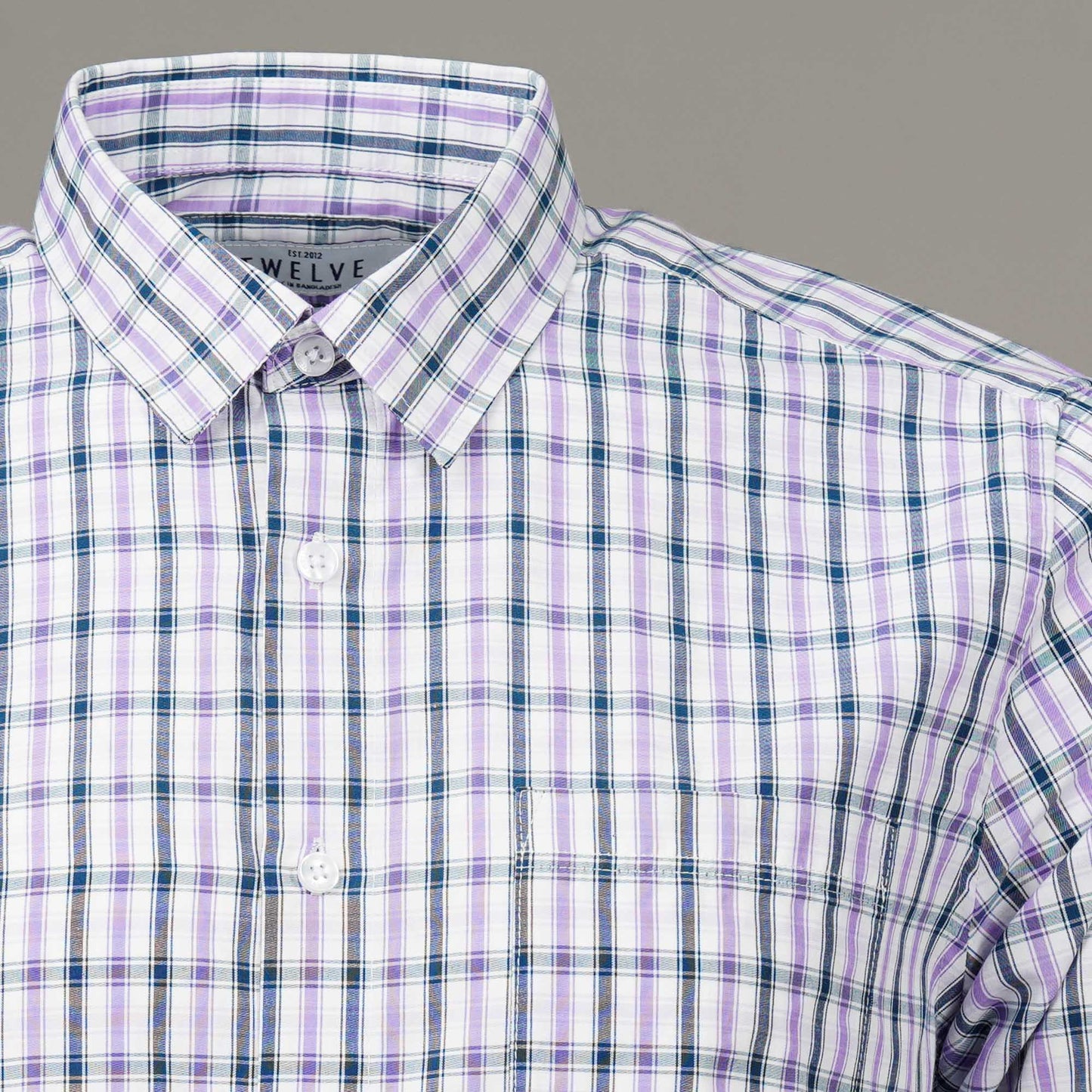 Mens Purple Check Formal Shirt