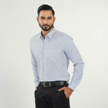 Load image into Gallery viewer, Men&#39;s Blue Stripe Formal Shirt
