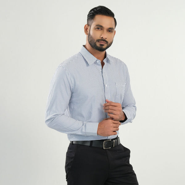 Men's Blue Stripe Formal Shirt