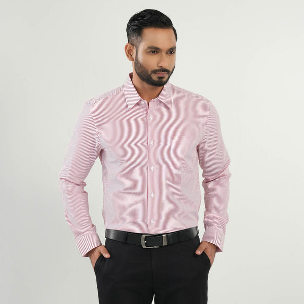 Men's Red Stripe Formal Shirt