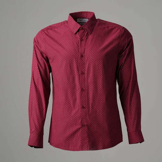 Mens Maroon Formal Shirt
