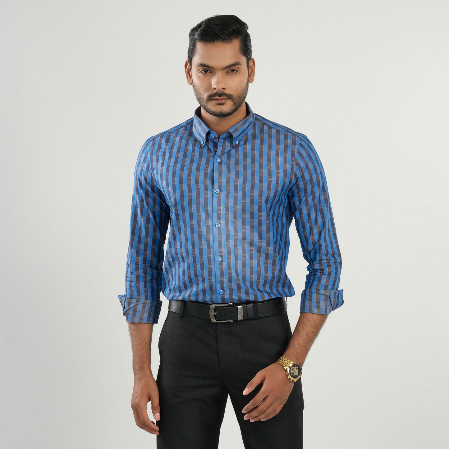 Men's Blue Check Formal Shirt